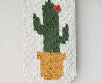 Banderola cactus de ganxet C2C / C2C crochet cactus banner