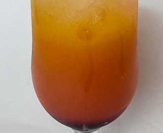 sweet and zesty tropical sunset afterglow mocktail