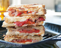 Roasted Red Pepper and Prosciutto Grilled Cheese
