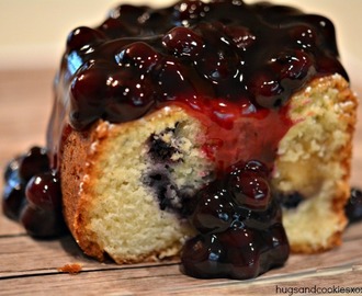 Sour Cream Coffee Cake Stuffed With Almond Paste and Blueberries