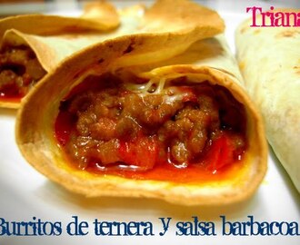 Burritos de ternera y salsa barbacoa...pican pican...