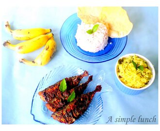 Rice, Fish Fry & Thoran -A simple lunch at home :)