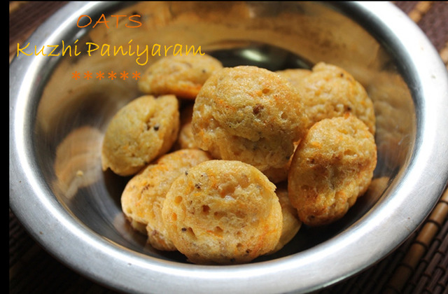 Oats Kuzhi Paniyaram / Oats Kara Paniyaram / Oats & Rice Flour Balls / Oats Ponganalu -  Instant Version