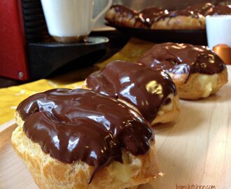 Chocolate French Eclairs with Cinnamon Cream
