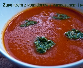 Zupa krem z pomidorów z parmezanem i pesto