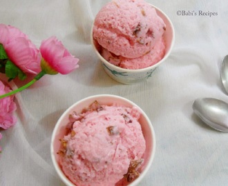 Eggless Gulkand/Rose petal preserve  Ice cream | Ice cream recipe without ice cream maker | Summer special