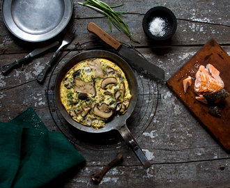 Macht gute Laune: Pilz-Omelette mit Lachs