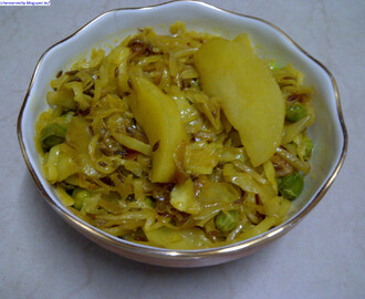 Cabbage Aloo Matar Sabzi