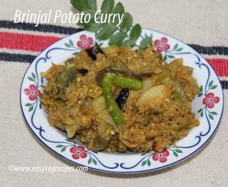 Brinjal Potato Curry Recipe -- How to make Brinjal Potato Curry Andhra Style