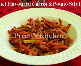 Fennel Flavored Carrot & Potato Stir Fry / Saunf Wale Aloo gajar KI sabzi