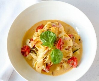 Recept voor Gegratineerde pasta met courgette