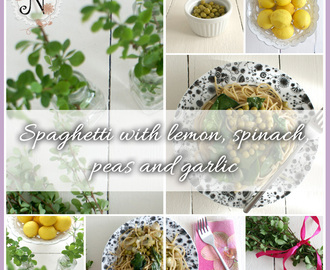 Healthy recipe: Spaghetti with lemon, spinach, peas and garlic / Spageti z limono, spinaco, grahom in cesnom