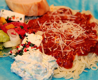 Måndagsmiddag – spagetti och köttfärssås