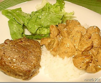Biftek u umaku od šampinjona/Beef steak in mushroom sauce