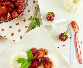 Jogurt panakota sa začinjenim jagodama / Yogurt Panna Cotta With Spicy Strawberries