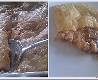 Zapečeni krmići sa sirom i šampinjonima/Baked pork chops with cheese and mushrooms