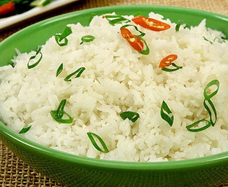 Coconut Thai Rice
	            
Thai jasmine rice or basmati rice or other long grain rice
vegetable oil
cloves of garlic
onion
minced gingerroot
coconut milk
salt