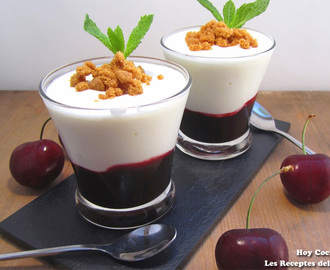 Hoy Cocinas Tú: Cremoso de mascarpone y yogur, coulis de cerezas y migas de speculoos