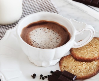 oat lace cookies & maca almond milk hot chocolate
