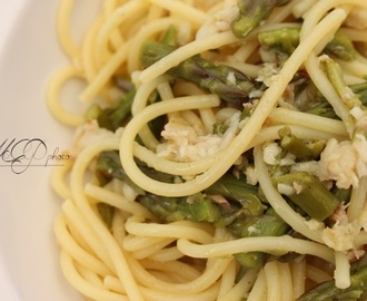 Spaghetti asparagi e merluzzo