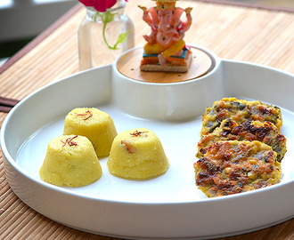 Sweet corn Masal vada and Pineapple kesari - Baked healthy lentil fritter and Pineapple pudding
