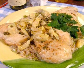 Chicken Piccata with Lemon, Capers and Artichoke Hearts
