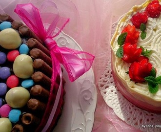 Rođendanske torte 2 u 1 - Ferrero bez lješnjaka i Vanilija sa jagodama