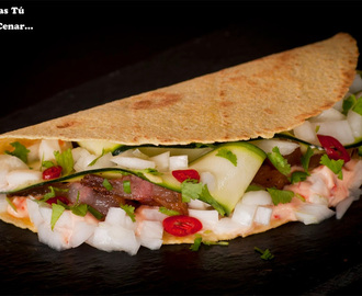 Hoy Cocinas Tú: Tacos de papada ibérica con calabacín y mayonesa de chiles