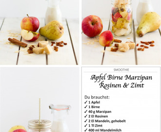 SMOOTHIE: Apfel, Birne, Marzipan & Zimt