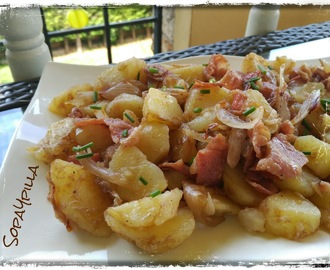 Ensalada templada de patatas y bacon