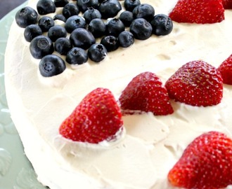 Poke Cake with Whipped Cream Frosting and No Artificial Colors
