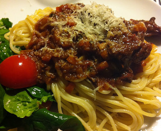 Spaghetti Bolognese som långkok
