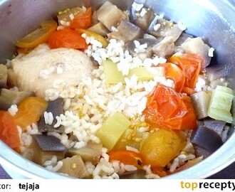 Kuře s rýží  v jednom hrnci
