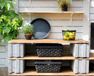 DIY Kesäkeittiö terassille - Checklistbyblond | Cinder block furniture, Diy patio, Backyard decor