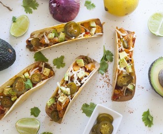 Tacos crujientes de pollo y verduras