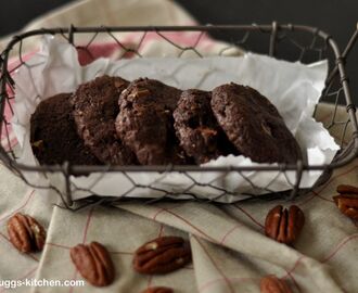 geht doch ohne Schokolade - Double Chocolate Cookies mit Nüssen