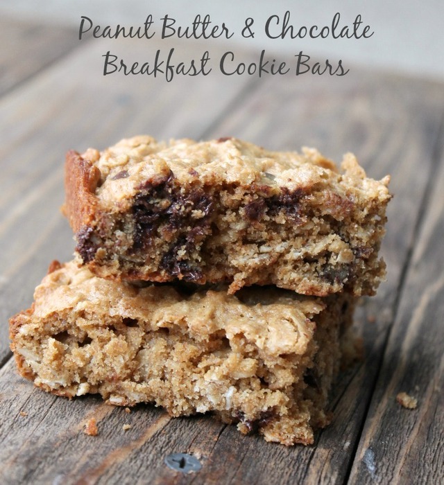 Peanut Butter and Chocolate Breakfast Cookie Bars