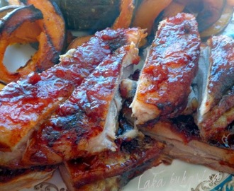 Pečena rebarca sa slatko - ljutim umakom :: Oven baked ribs with sweet and spicy sauce