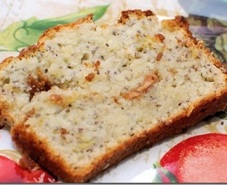 Banana Cream Cheese Bread with Chia and Peanut Butter Center