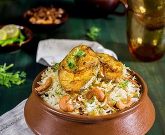 Fish Dum Biryani \ Rice cooked with Spices and Fish