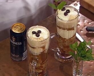 Caramel Ice Cream and Guinness Float with an Espresso Syrup Cake