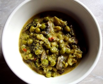 Wegetariańskie curry z zielonego groszku