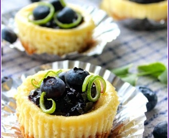 Blueberry and Lime Mini Cheesecakes