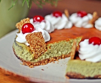 Sezam matcha cheesecake