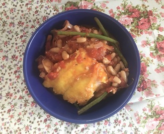 Baked Fish with Tomatoes & Beans