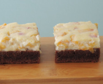 Brownies broskyňový cheesecake