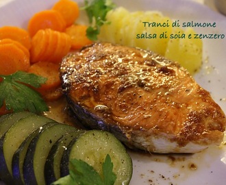 Tranci di salmone alla salsa di soia e zenzero
