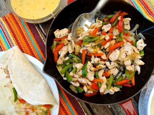 Grilled Chicken Fajitas with Jalapeno Cheese Sauce