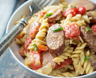Sausage and Pepper One Pan Pasta Skillet