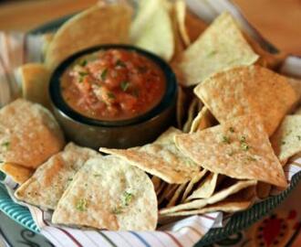 Lime Tortilla Chips and Roasted Salsa